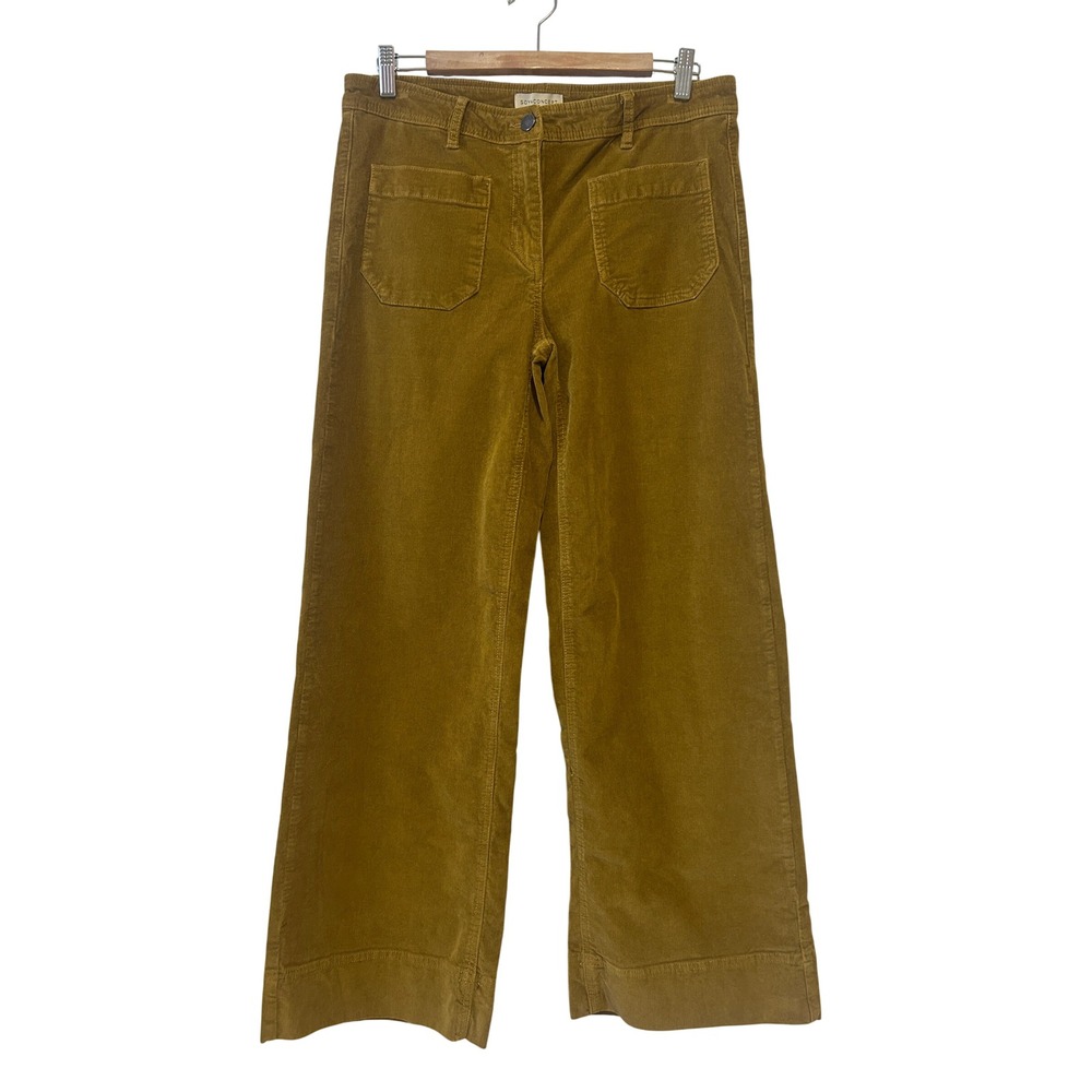Soyaconcept Corduroy Pants XL Mustard Brown Wide Leg Patch Pocket Boho Granola